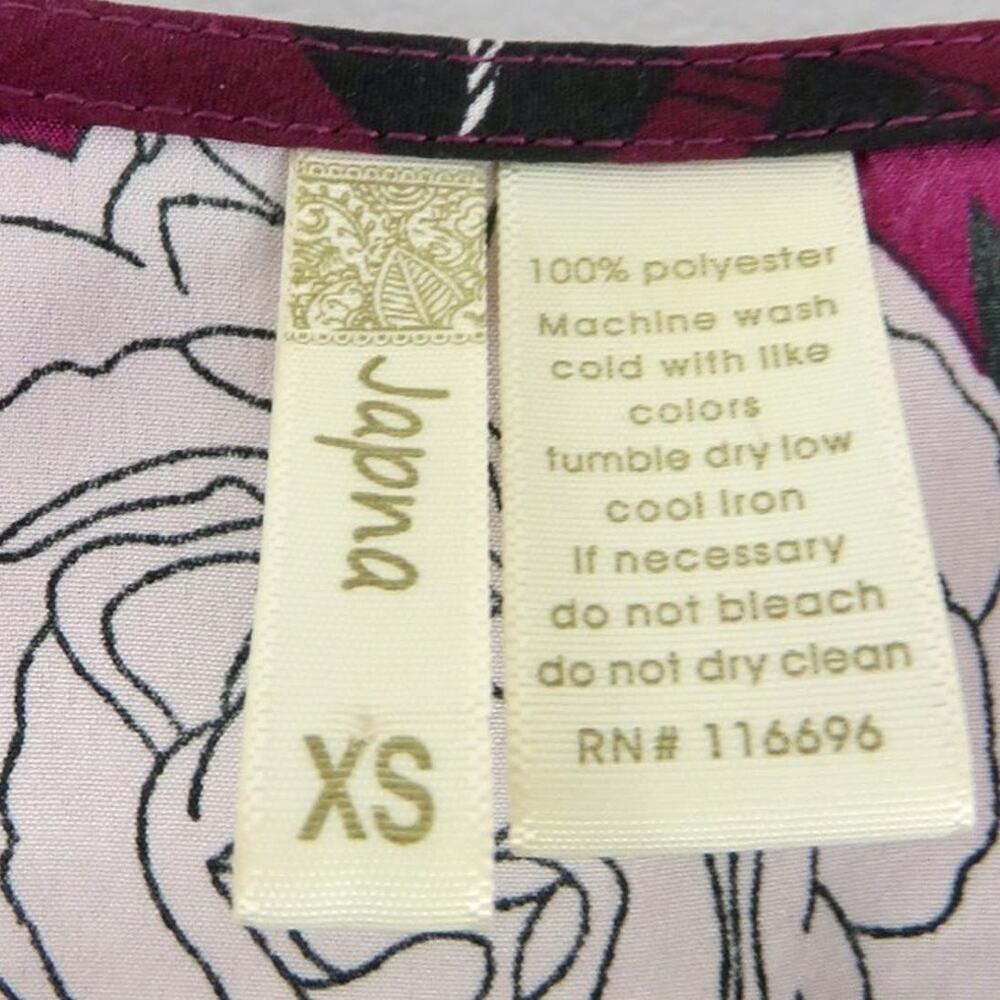 Japna Burgundy Floral Wrap Maxi Dress XS Sundress Short Sleeve Cute - Picture 4 of 5